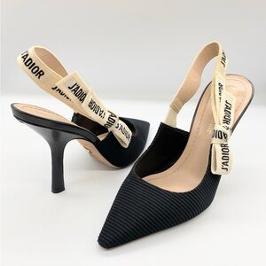 J'Adior Slingback Pump Black Technical Fabric